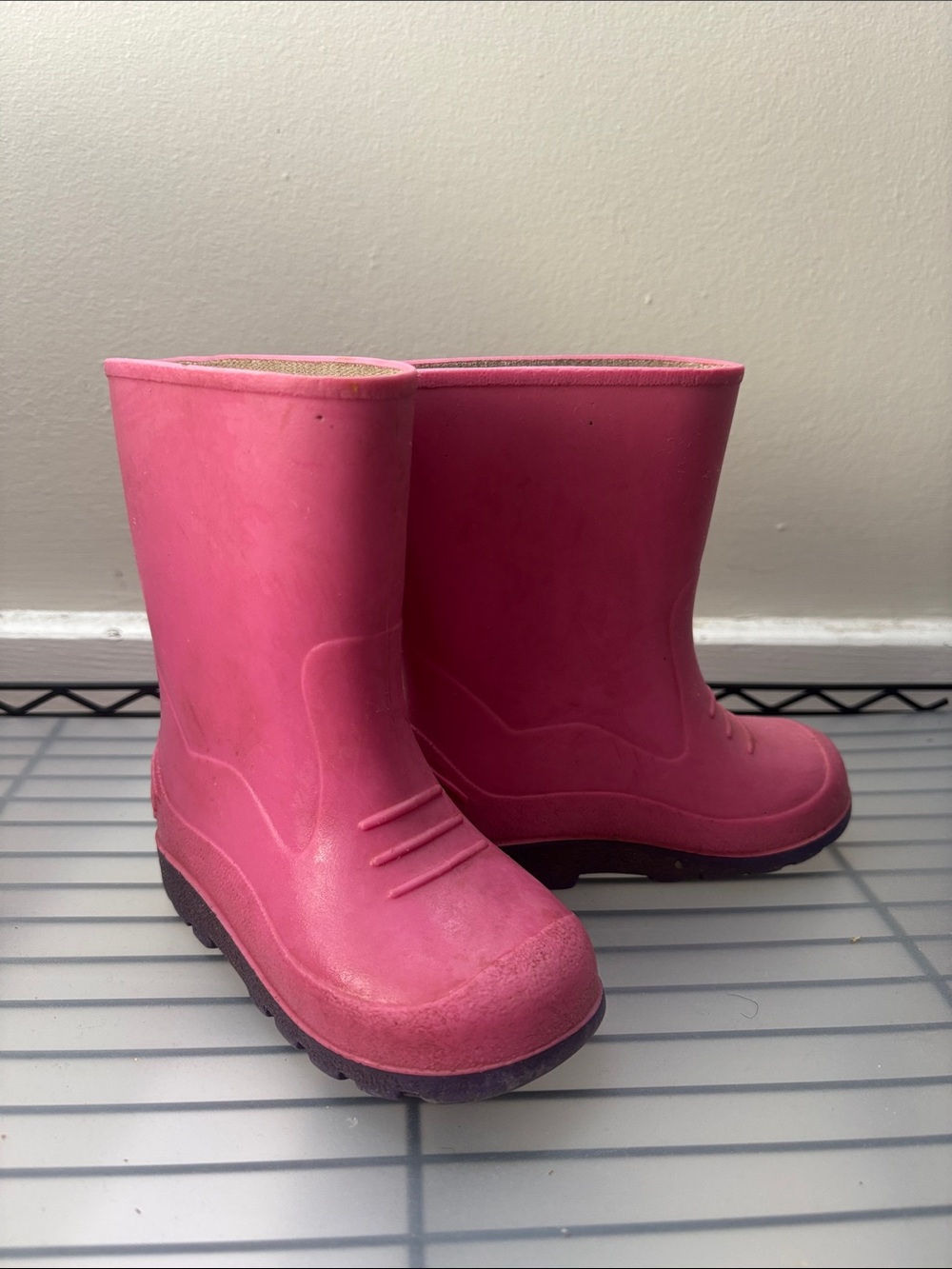 Toddler Girls Sz 8T Kids Waterproof Pink Rain Boots